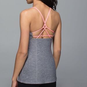 New LULULEMON Dancing Warrior Tank Gray Coral 6